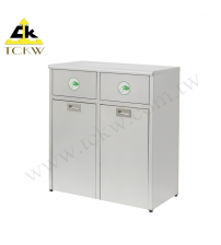 Two-compartment Wheeled Stainless Steel Recycle Bin(TH2-86SW) 